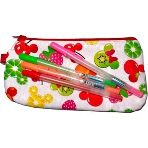 NWOT Disney Mouse Fruit Print Handmade Zipper Pouch